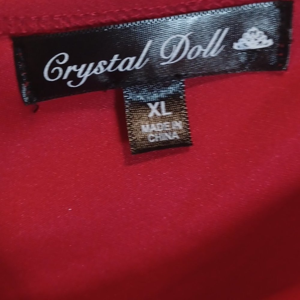 Crystal Doll Red Mini Dress - Picture 5 of 9